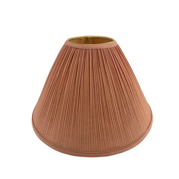 Vintage Lamp Shade Retro 1990s Contemporary Pleated Fabric Dusty Pink - Picture 1 of 10
